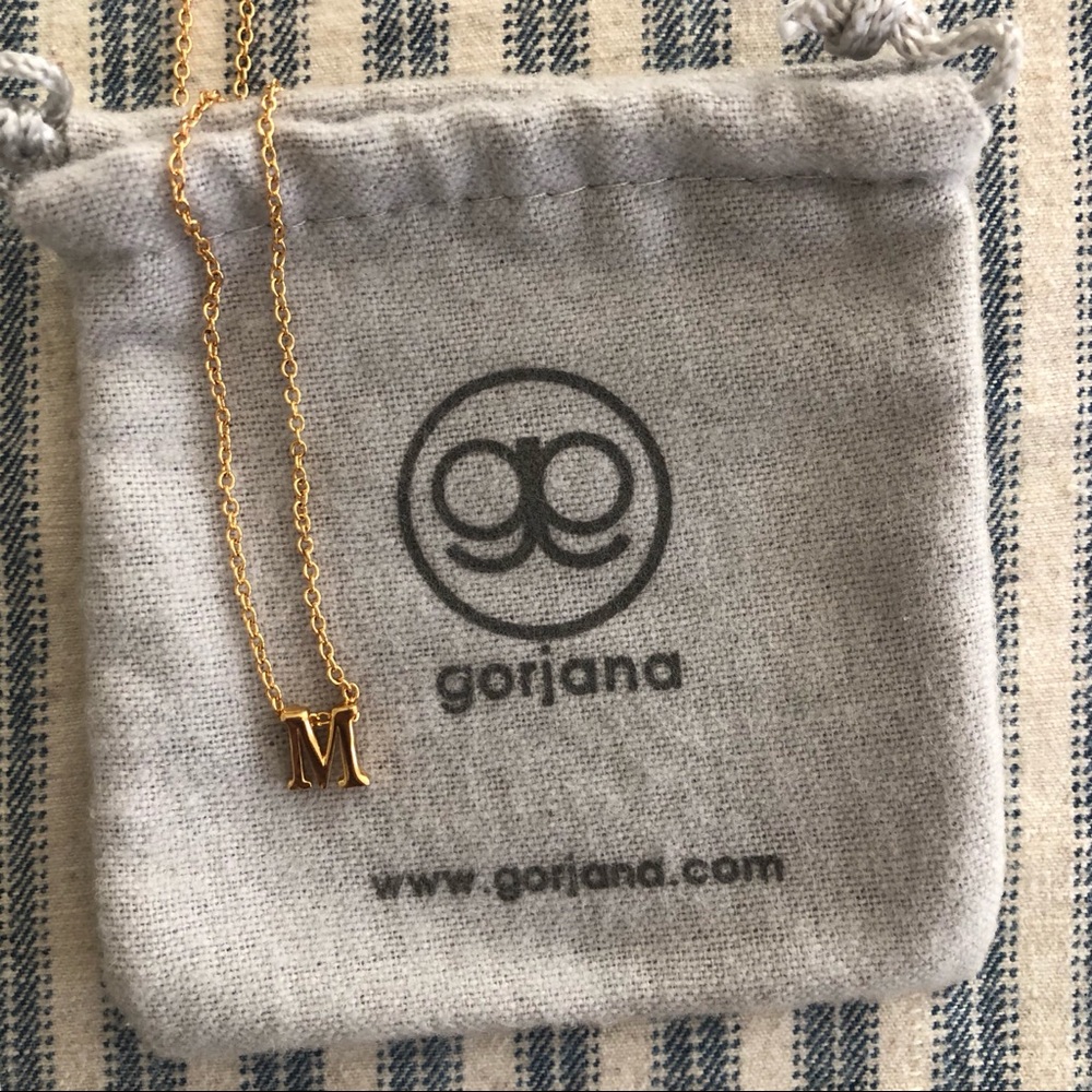 Gorjana Alphabet Necklace - “M” in Gold